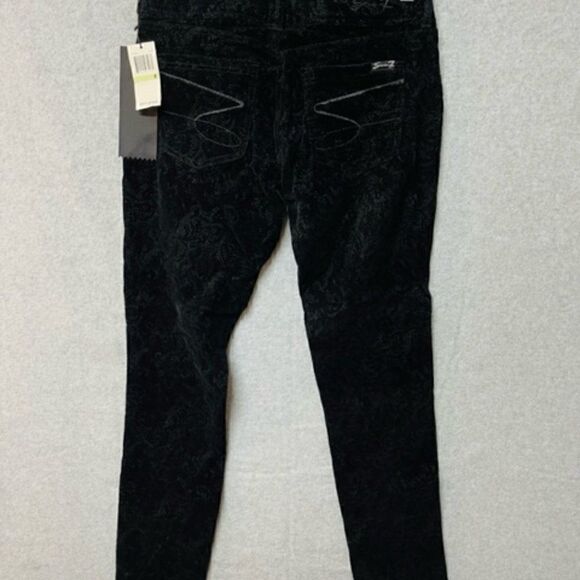 Seven7 Black Velvet Parsley Lace Skinny Jeans Size 8 New with Tags New with tags - Picture 3 of 7